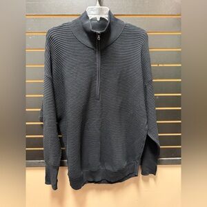 OFFLINE by Aerie Black Ribbed Half-Zip Pullover XXL